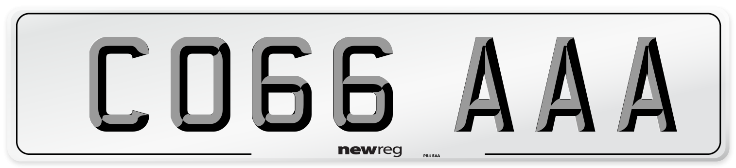 CO66 AAA Number Plate from New Reg